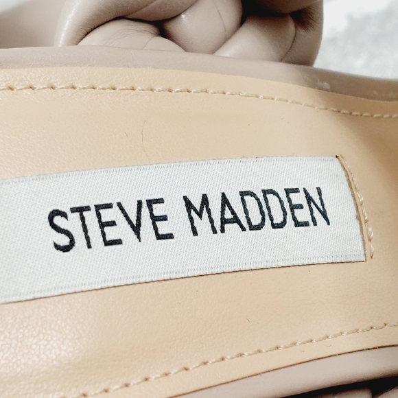 NEW Steve Madden Women's Kenley Taupe Tan Slip On Heeled Sandals D580 - Picture 9 of 14